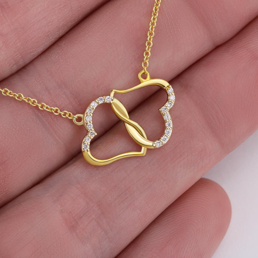 Amazing Wife- You are Brave with strength and intelligence, You inspire me-Everlasting Love-10K Solid Yellow Gold Intertwined Hearts